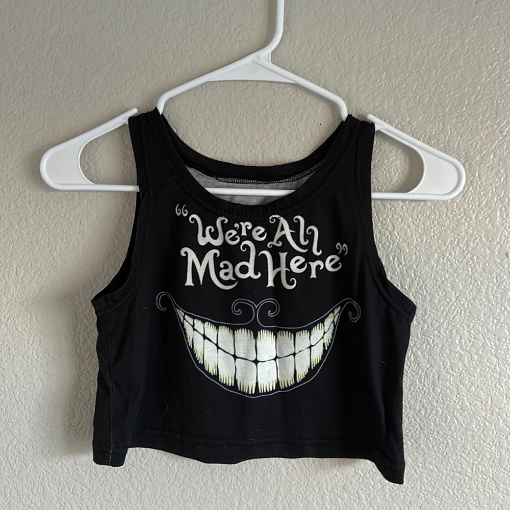 Alice in Wonderland crop tank top